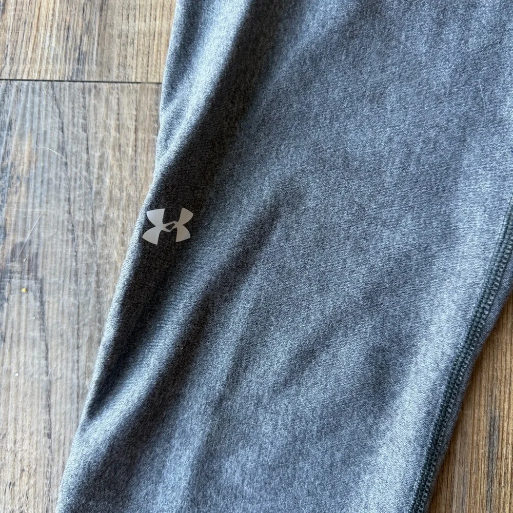 Under Armour HeatGear Grey Compression Cropped Leggings Activewear Womens Md